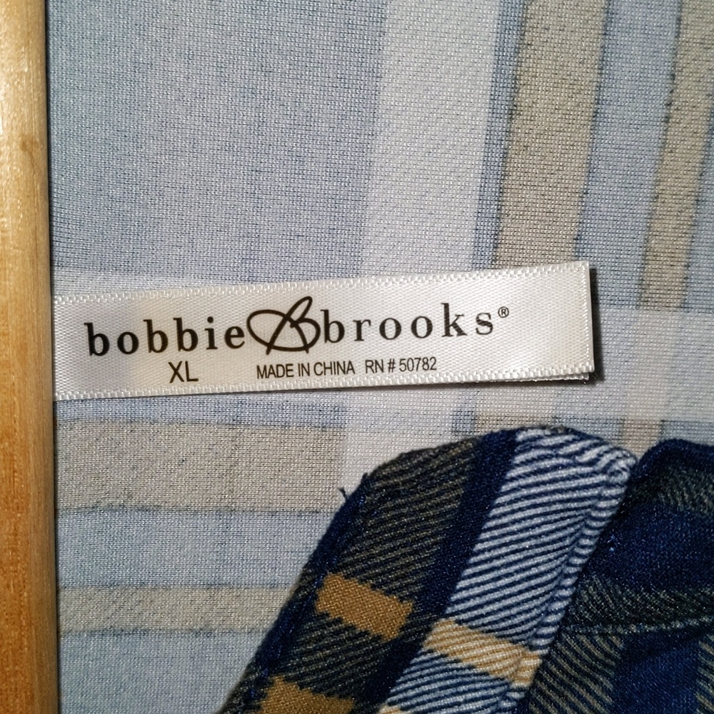 Bobbie Brooks Women's Size XL Plaid Print One Piece Lounge Dress Night Shirt - Picture 5 of 11